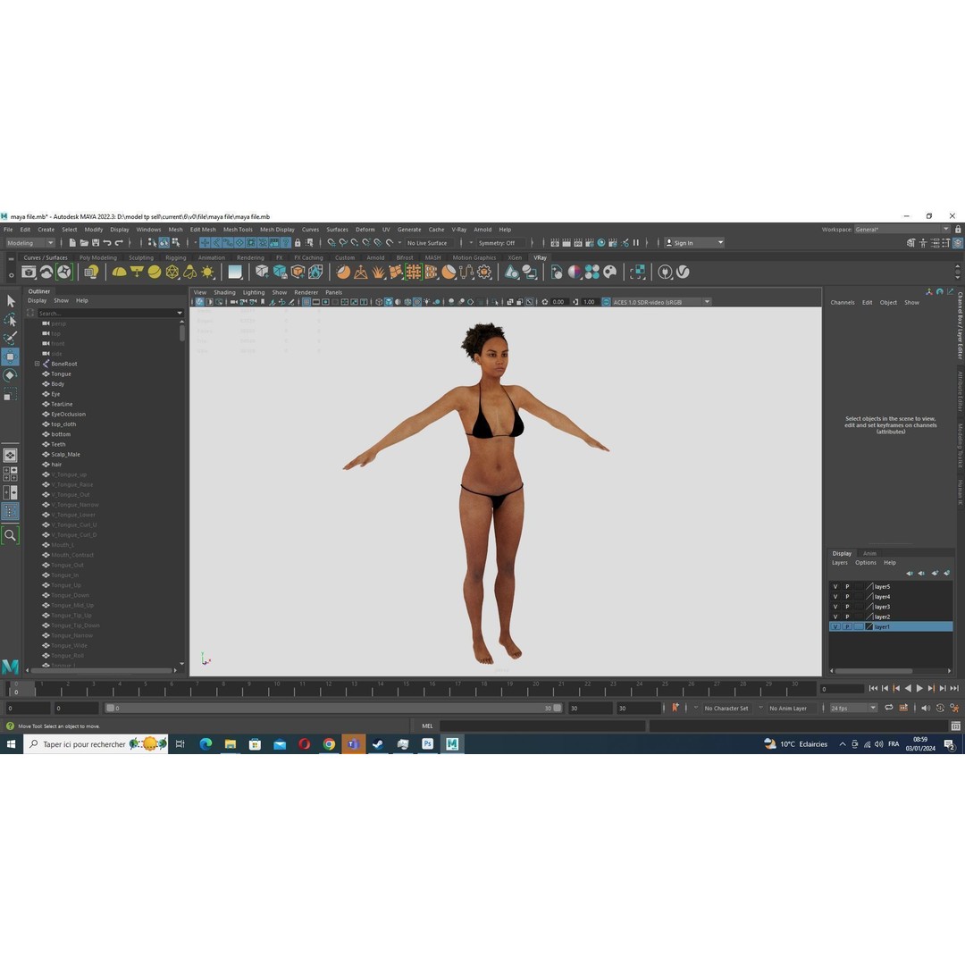 Kali 3D Model – Low Poly Divine Guardian with Ancient Armor, FBX - View 44