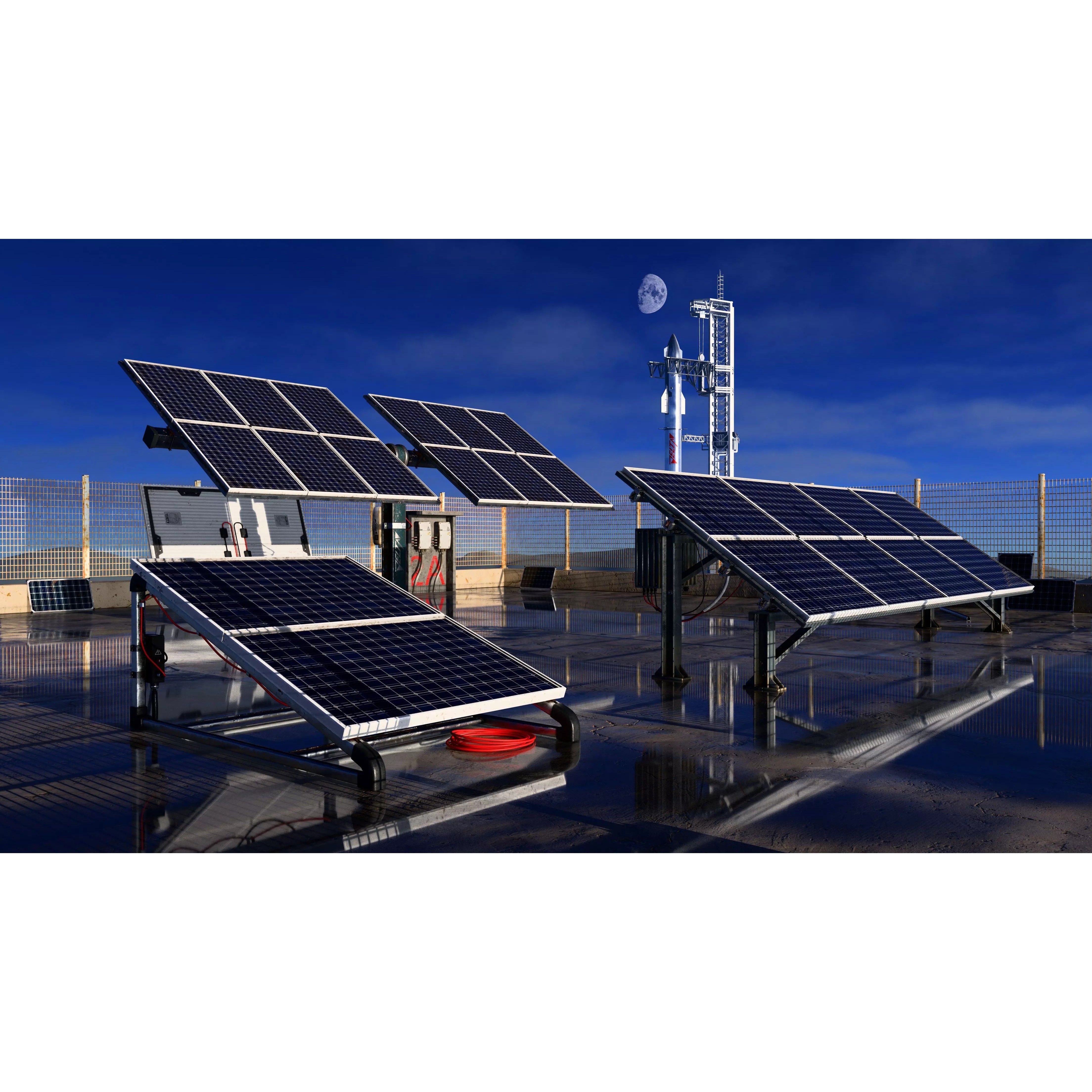 Solar Panel - Low-Poly Game-Ready 3D Model - View 2