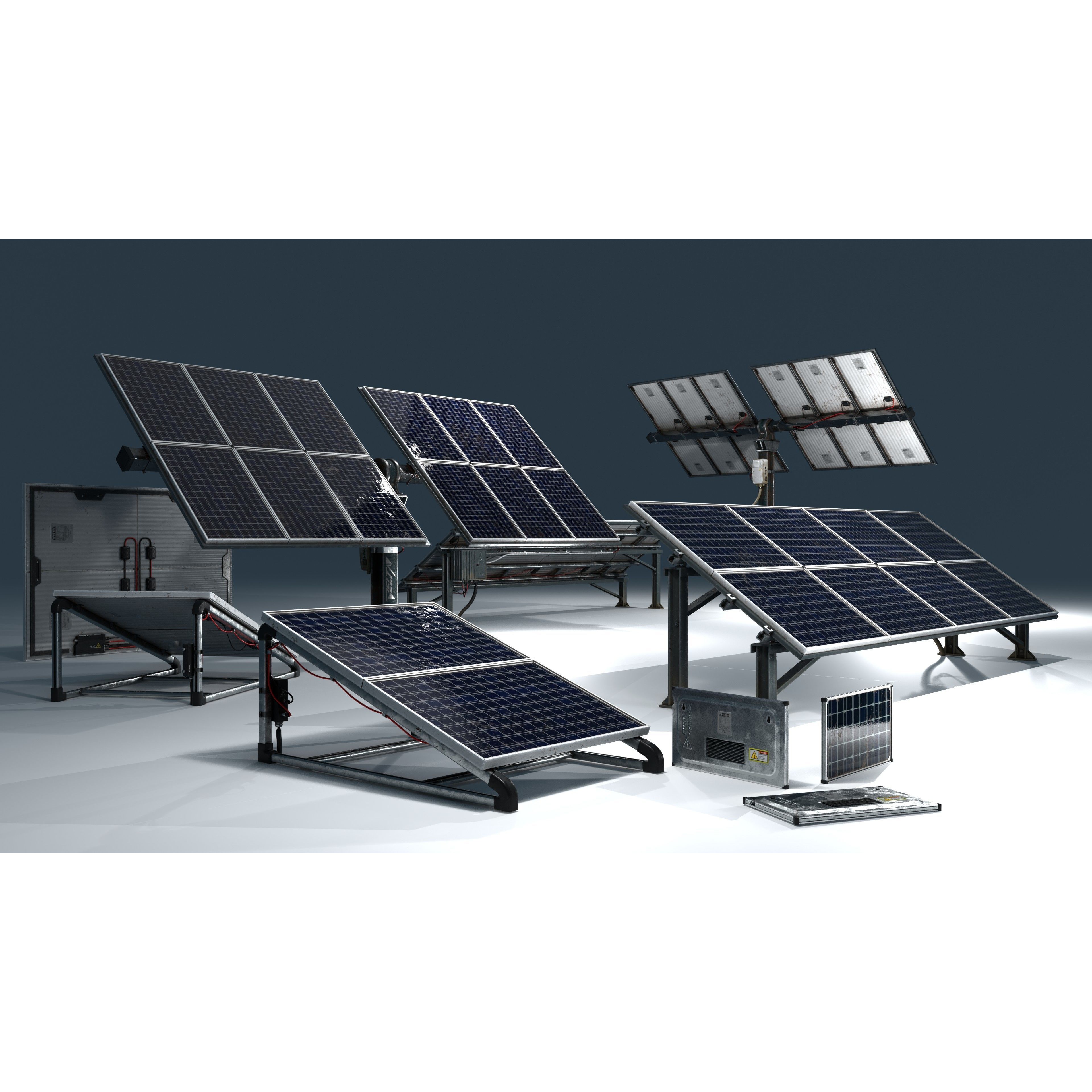 Solar Panel - Low-Poly Game-Ready 3D Model - View 3