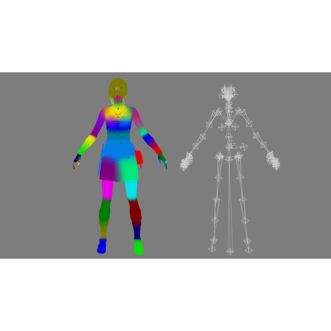 Fantasy Woman 3D Model – Low Poly Game-Ready Character, FBX, Blender - View 29