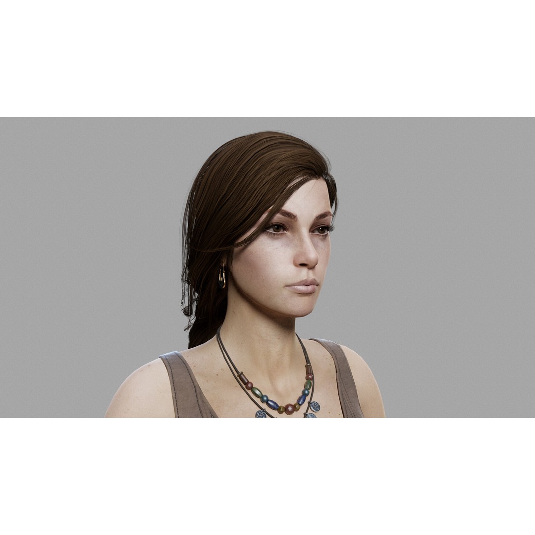 Fantasy Woman 3D Model – Low Poly Game-Ready Character, FBX, Blender - View 4