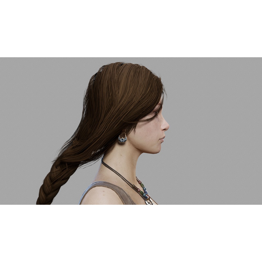Fantasy Woman 3D Model – Low Poly Game-Ready Character, FBX, Blender - View 5