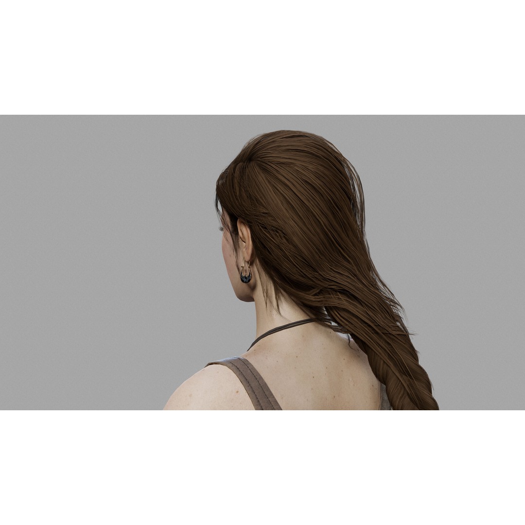 Fantasy Woman 3D Model – Low Poly Game-Ready Character, FBX, Blender - View 7