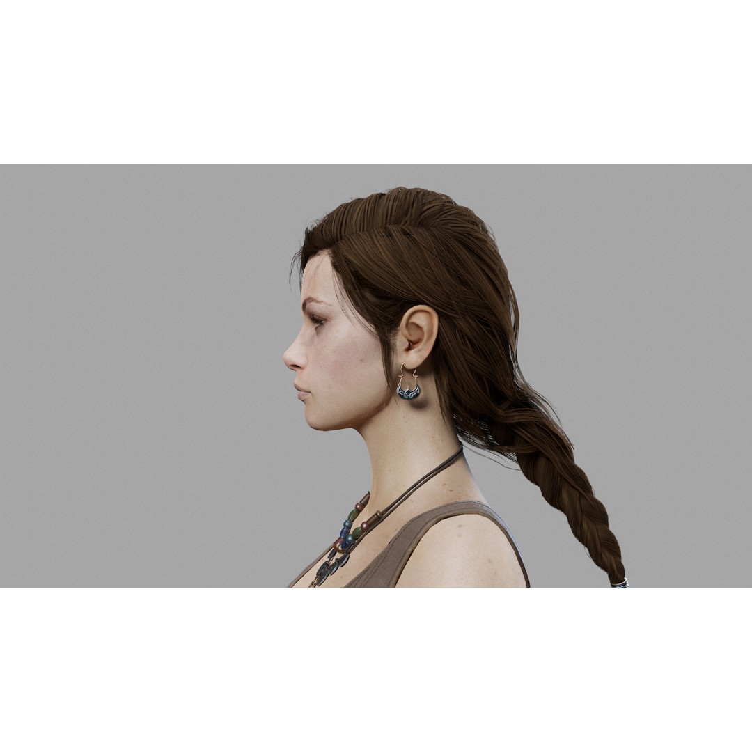 Fantasy Woman 3D Model – Low Poly Game-Ready Character, FBX, Blender - View 8