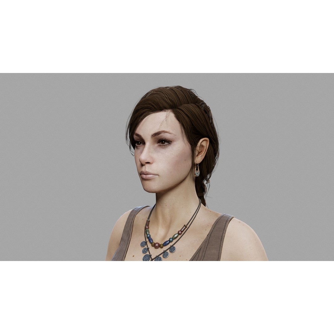 Fantasy Woman 3D Model – Low Poly Game-Ready Character, FBX, Blender - View 9