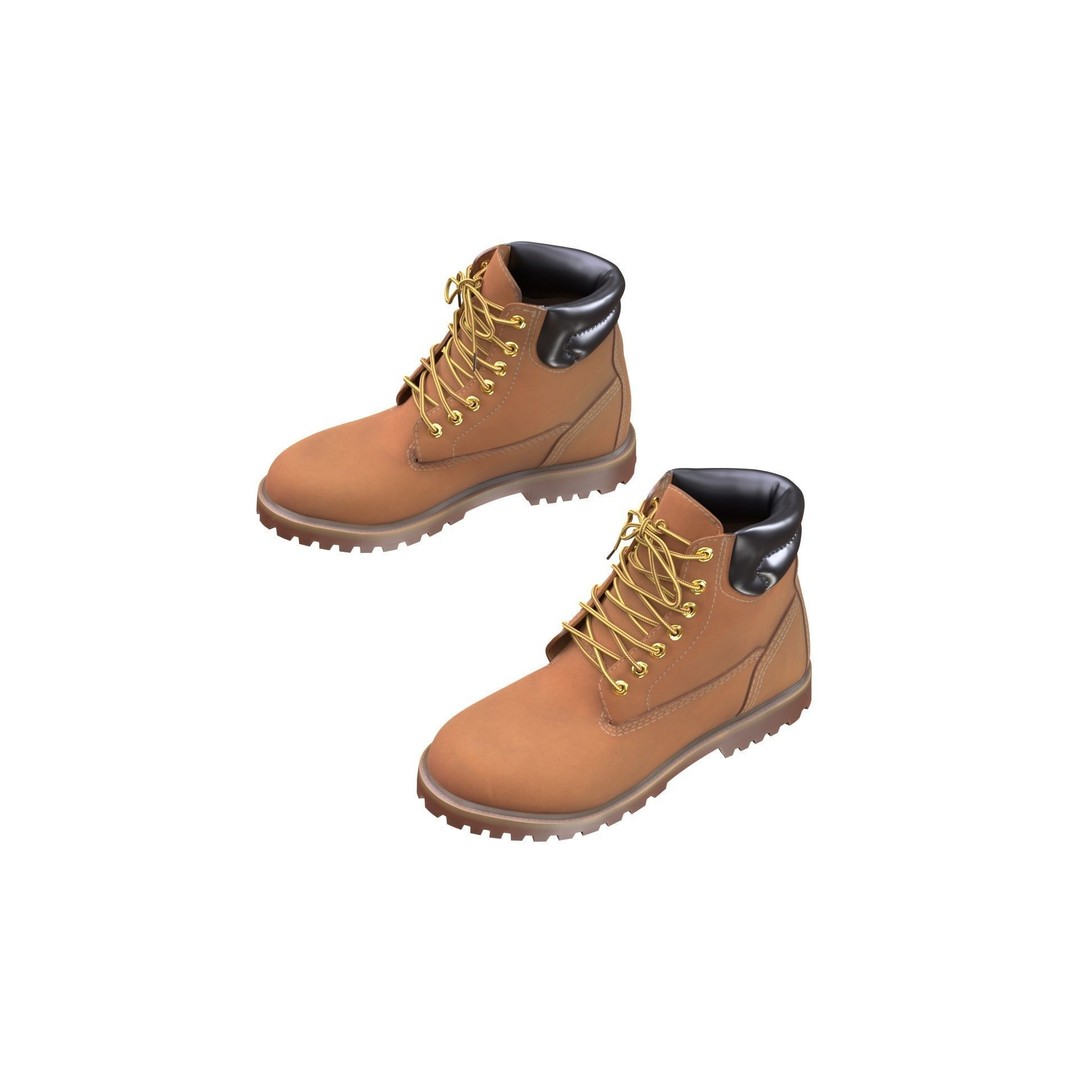 Boots 3D Model – Low Poly Rigged Footwear for Games, FBX, OBJ - View 11