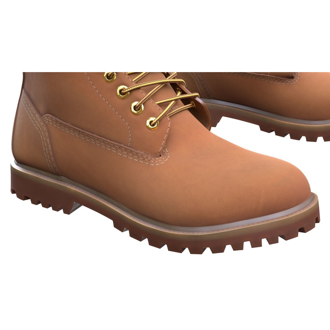 Boots 3D Model – Low Poly Rigged Footwear for Games, FBX, OBJ - View 14
