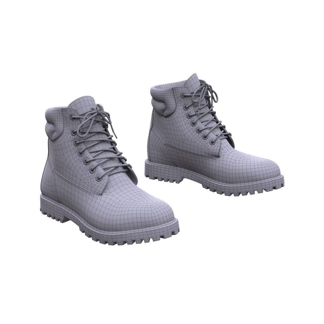 Boots 3D Model – Low Poly Rigged Footwear for Games, FBX, OBJ - View 5