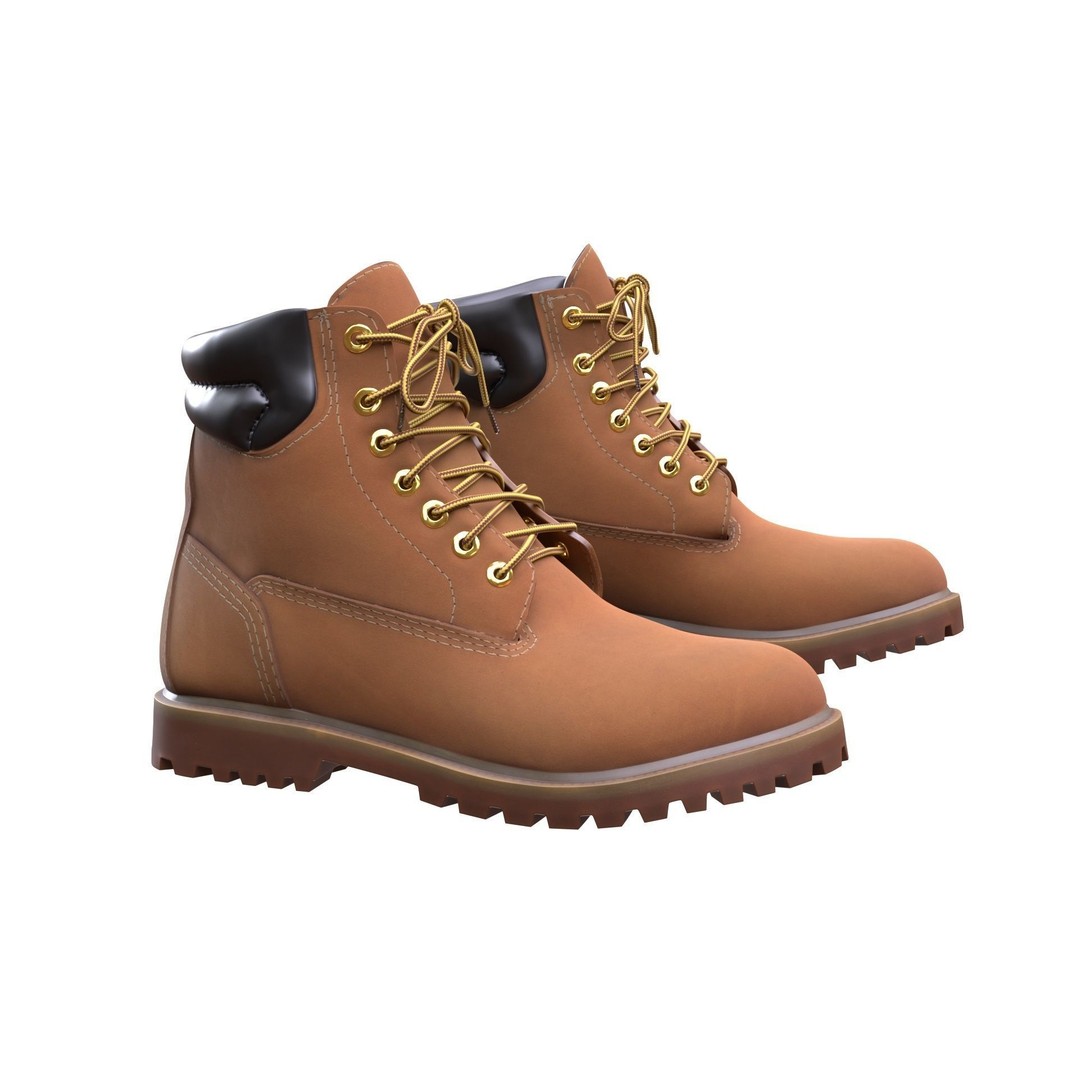 Boots 3D Model – Low Poly Rigged Footwear for Games, FBX, OBJ - View 6