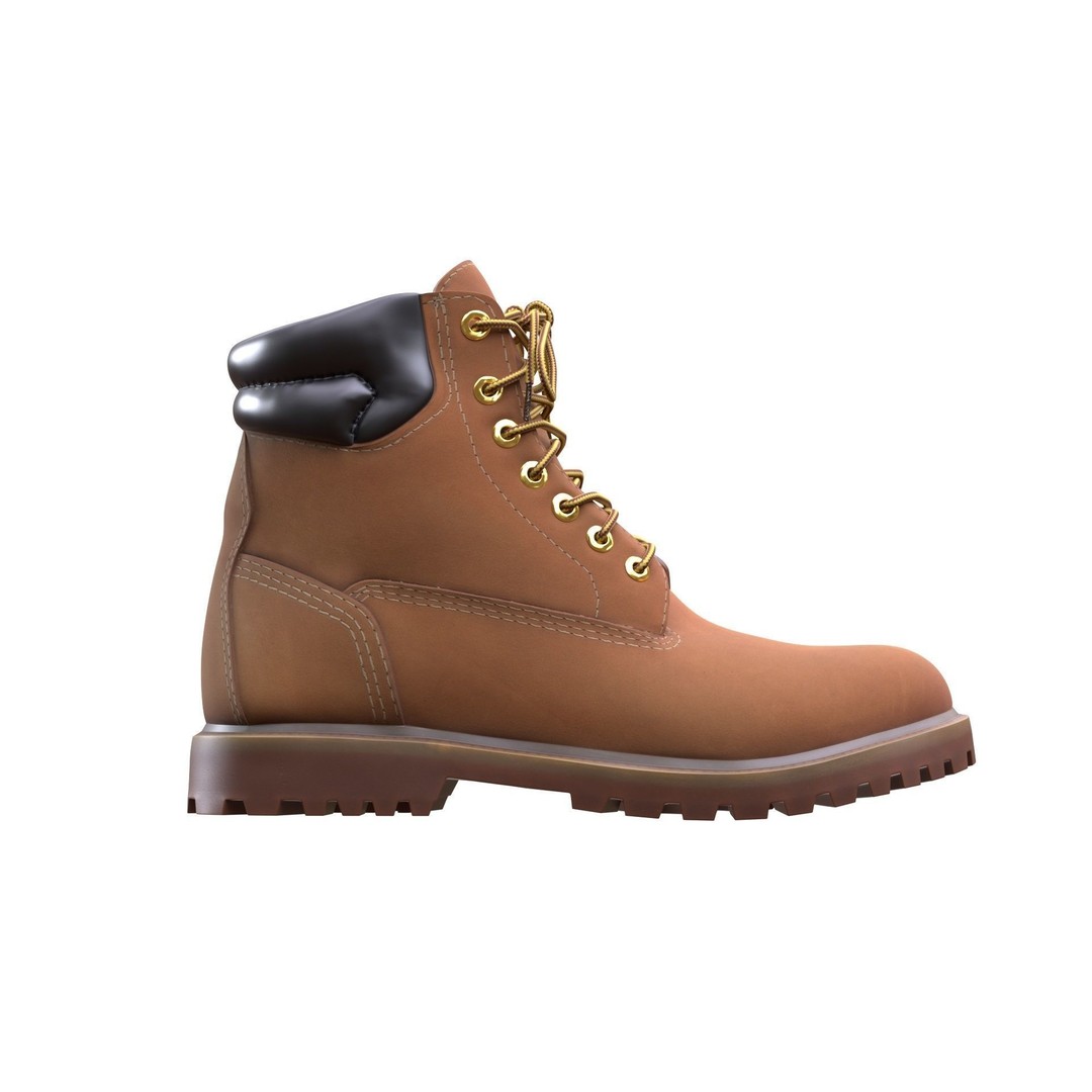 Boots 3D Model – Low Poly Rigged Footwear for Games, FBX, OBJ - View 7