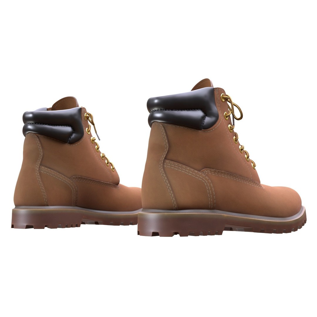 Boots 3D Model – Low Poly Rigged Footwear for Games, FBX, OBJ - View 8