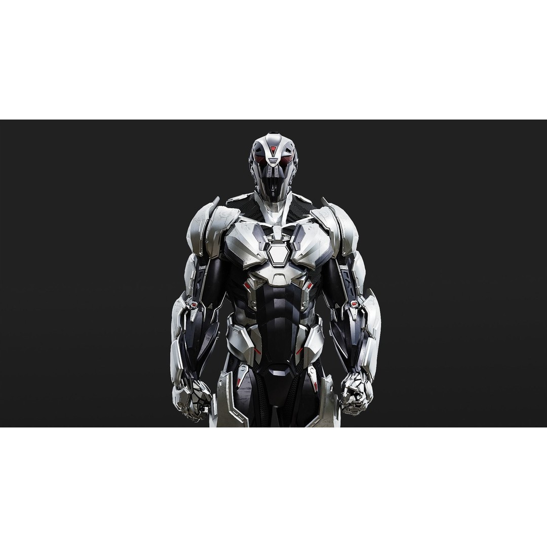 Sci-Fi Robotic Character 3D Model – Low Poly Rigged Game Asset, FBX - View 11