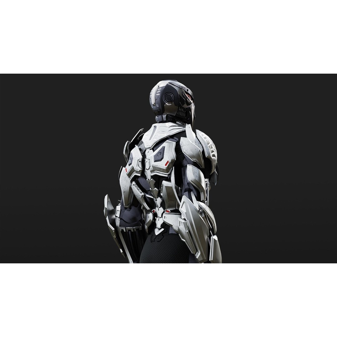 Sci-Fi Robotic Character 3D Model – Low Poly Rigged Game Asset, FBX - View 12
