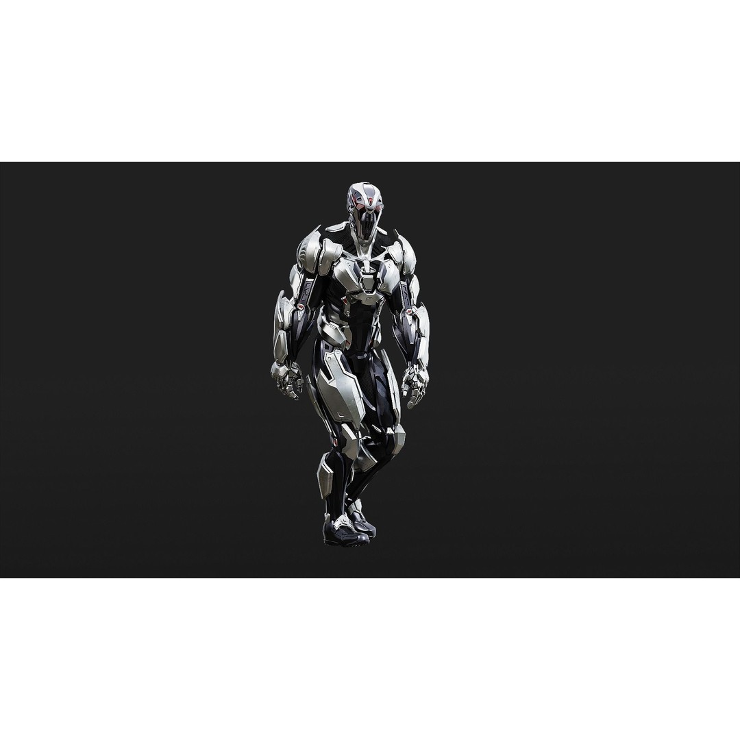 Sci-Fi Robotic Character 3D Model – Low Poly Rigged Game Asset, FBX - View 16