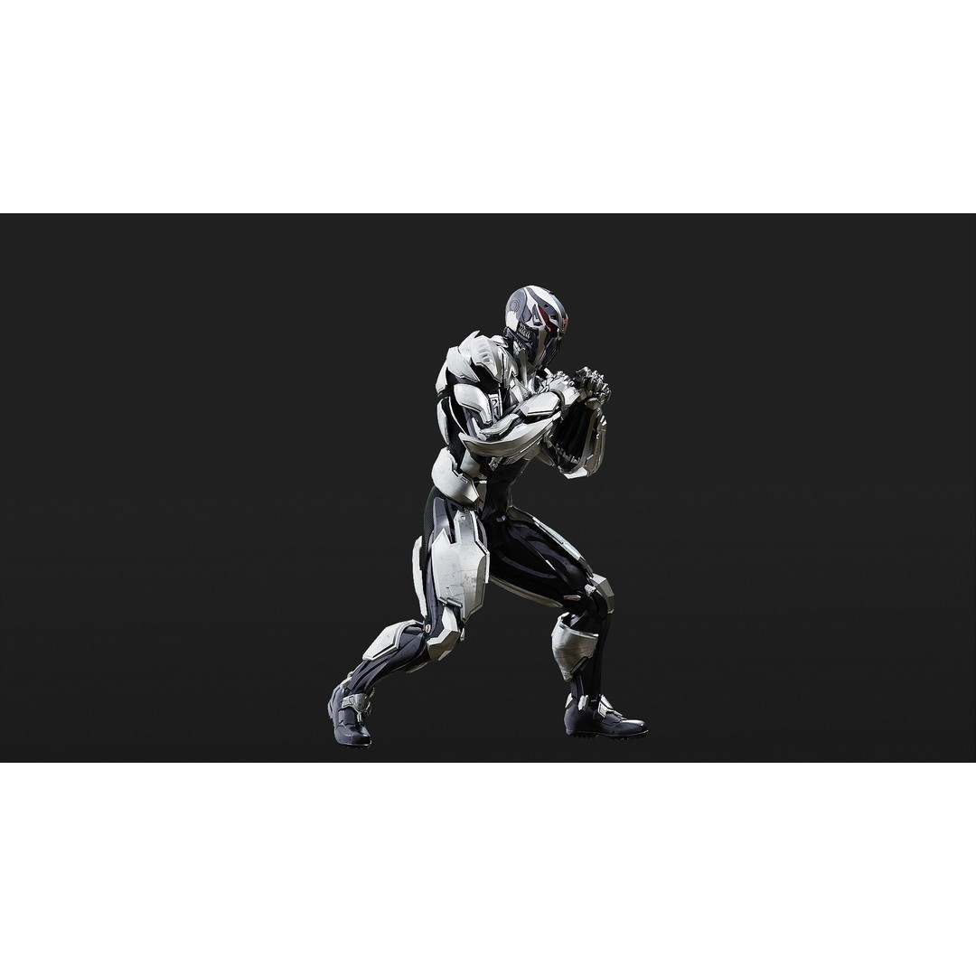 Sci-Fi Robotic Character 3D Model – Low Poly Rigged Game Asset, FBX - View 17
