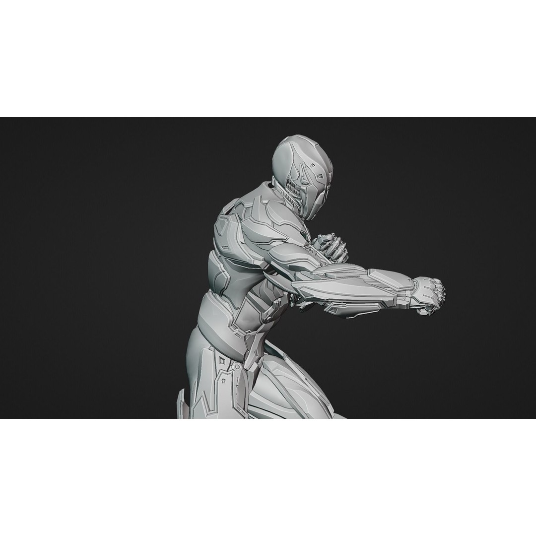 Sci-Fi Robotic Character 3D Model – Low Poly Rigged Game Asset, FBX - View 21