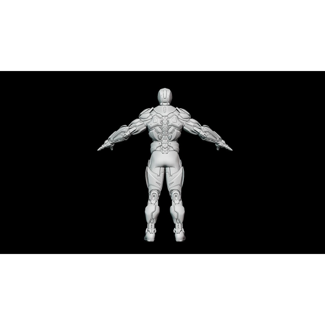 Sci-Fi Robotic Character 3D Model – Low Poly Rigged Game Asset, FBX - View 23