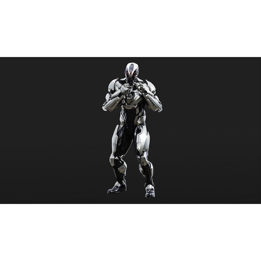 Sci-Fi Robotic Character 3D Model – Low Poly Rigged Game Asset, FBX - View 7