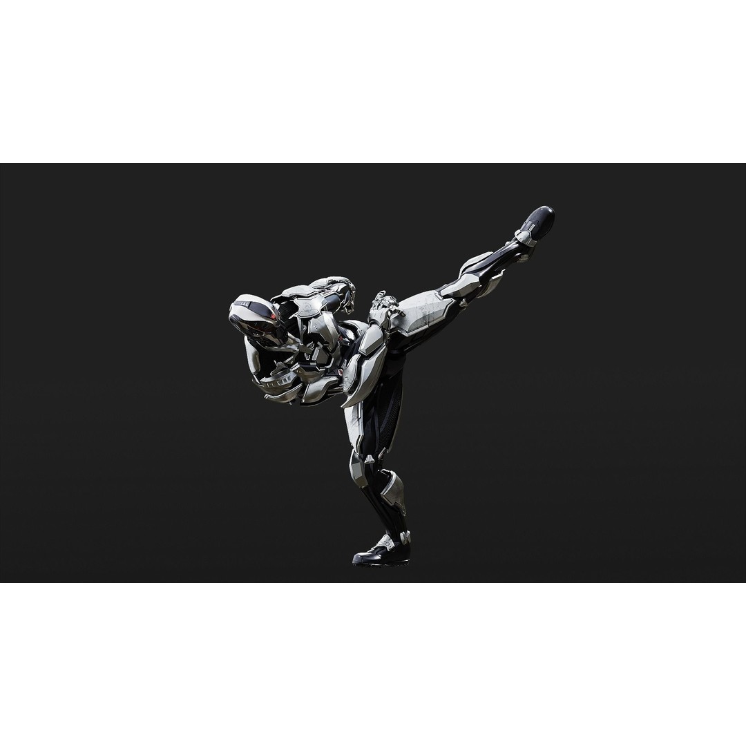 Sci-Fi Robotic Character 3D Model – Low Poly Rigged Game Asset, FBX - View 8