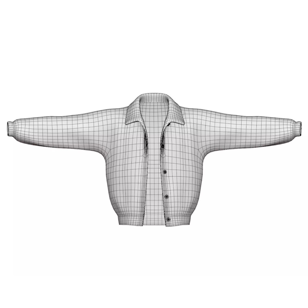 Leather Jacket 3D Model – Low Poly Game-Ready Character Clothing, FBX