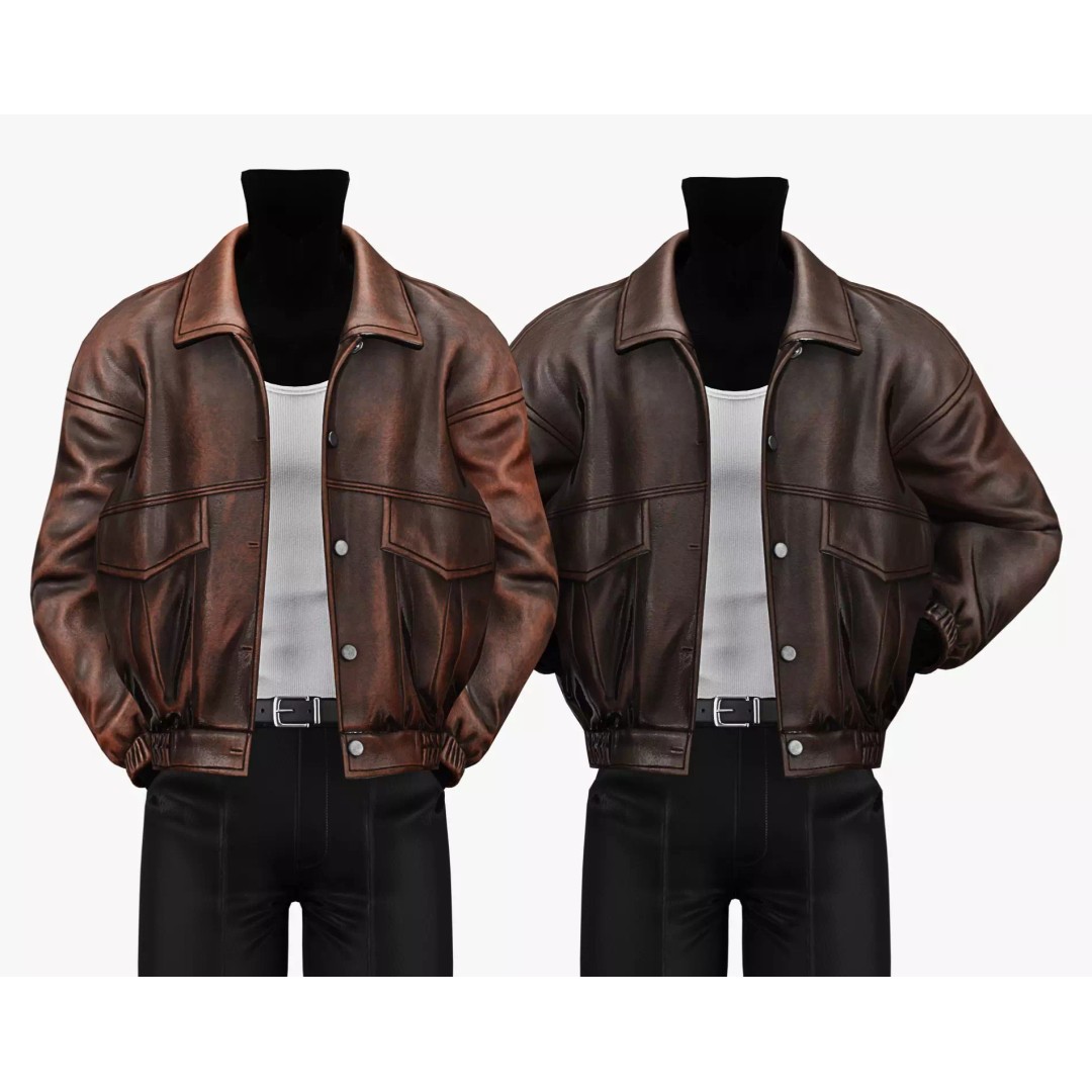 Leather Jacket 3D Model – Low Poly Game-Ready Character Clothing, FBX - View 10
