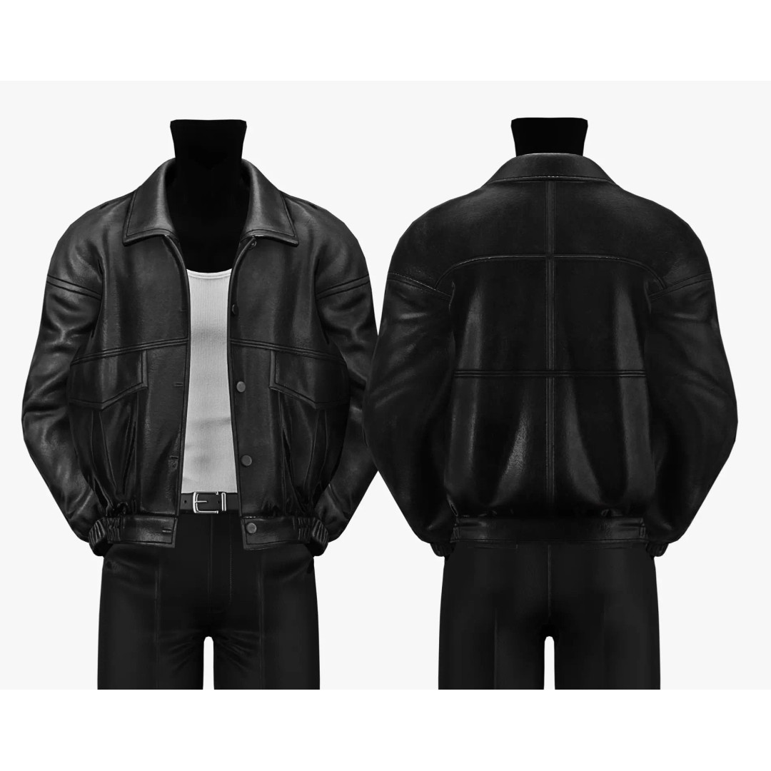 Leather Jacket 3D Model – Low Poly Game-Ready Character Clothing, FBX - View 11