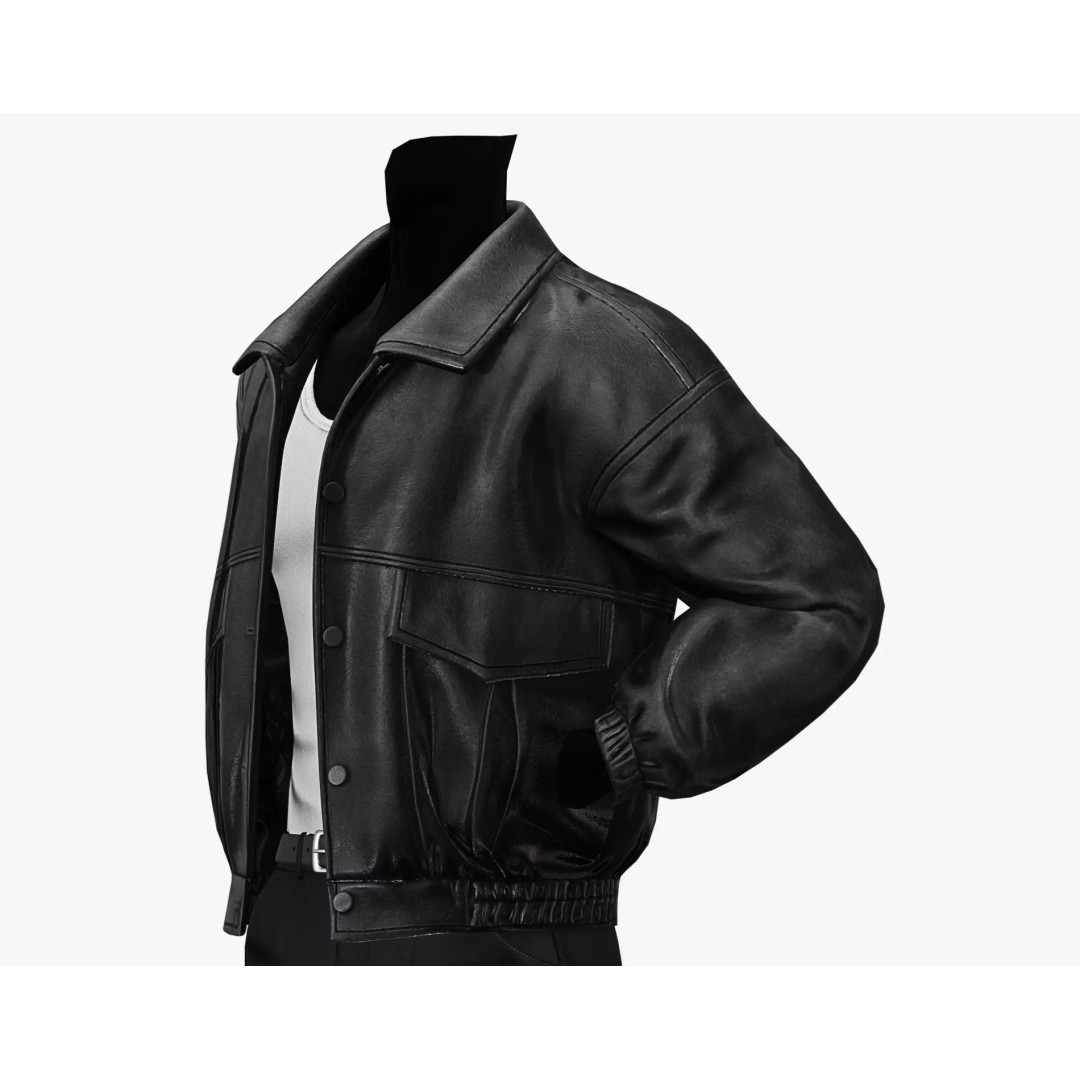 Leather Jacket 3D Model – Low Poly Game-Ready Character Clothing, FBX - View 13