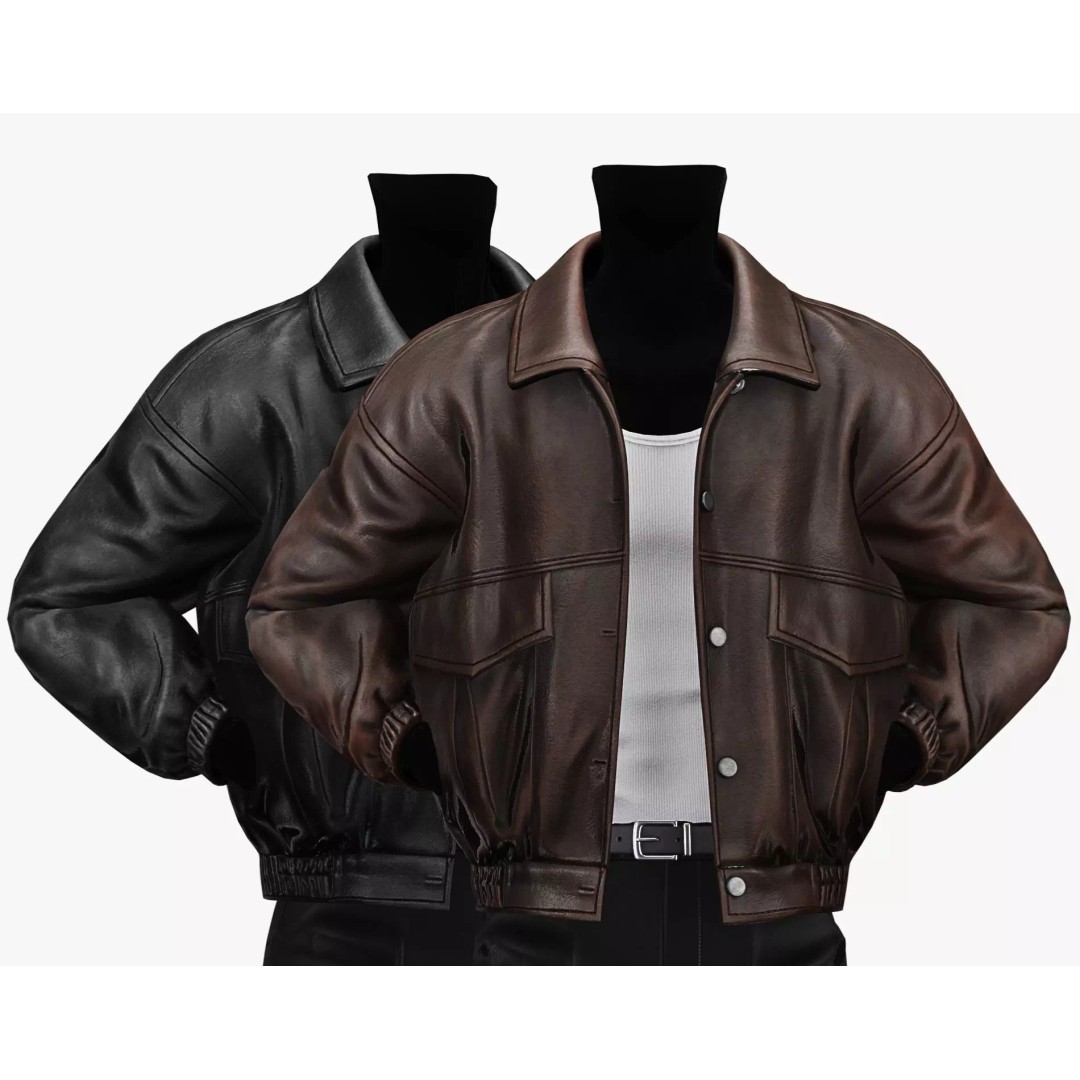 Leather Jacket 3D Model – Low Poly Game-Ready Character Clothing, FBX - View 17