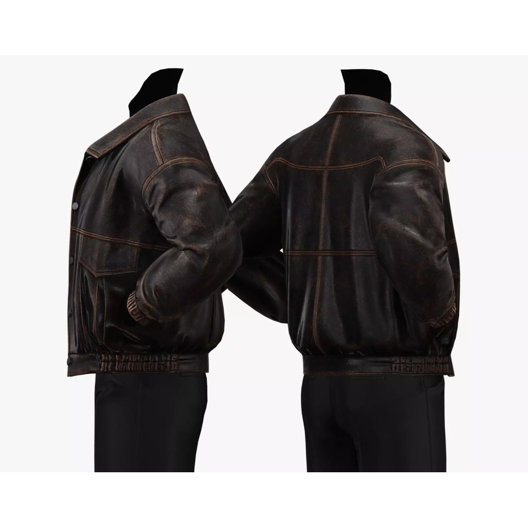 Leather Jacket 3D Model – Low Poly Game-Ready Character Clothing, FBX - View 18
