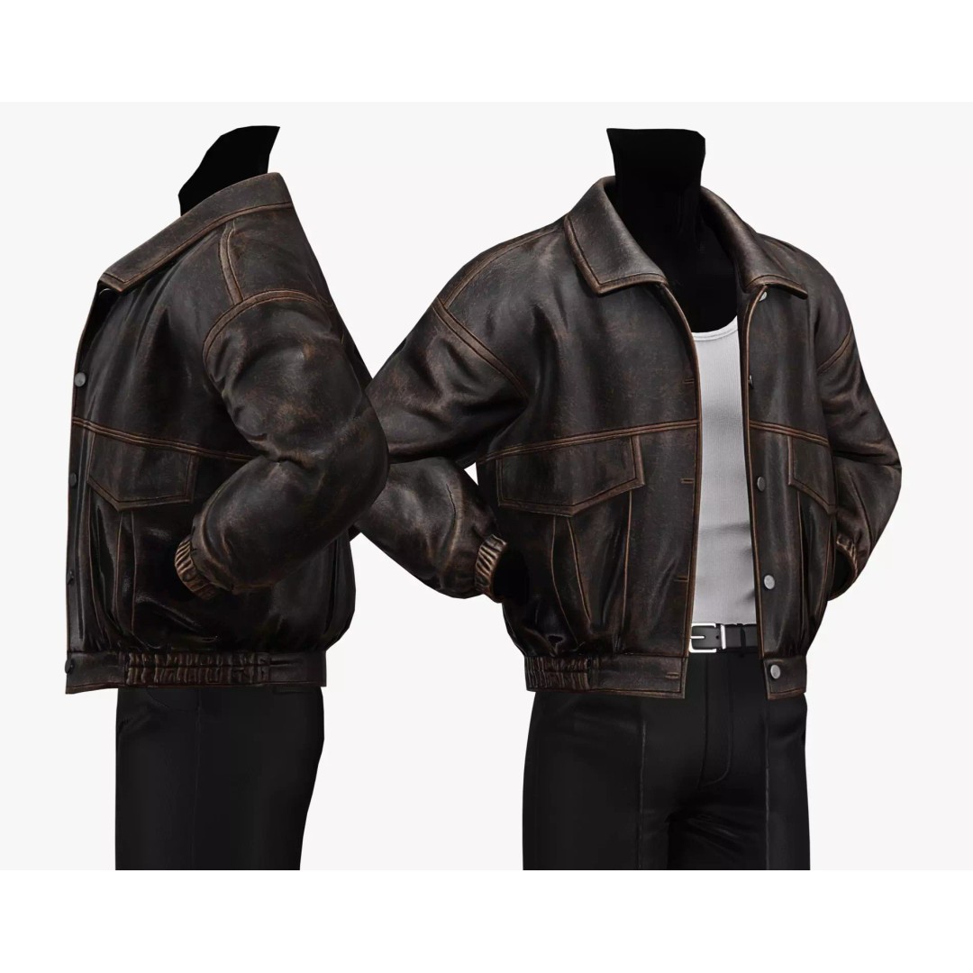Leather Jacket 3D Model – Low Poly Game-Ready Character Clothing, FBX - View 19