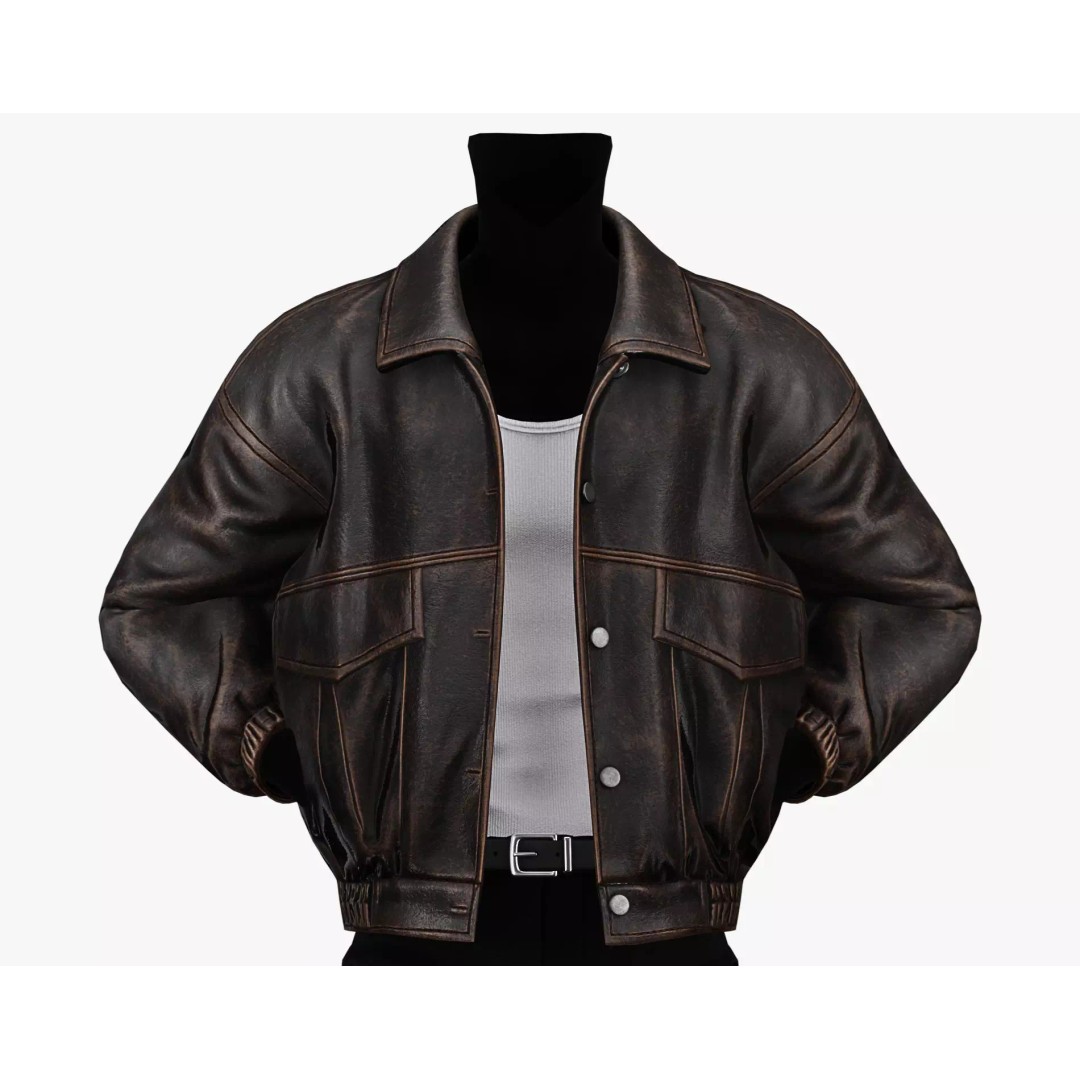Leather Jacket 3D Model – Low Poly Game-Ready Character Clothing, FBX - View 3