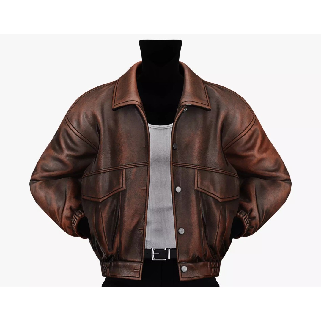 Leather Jacket 3D Model – Low Poly Game-Ready Character Clothing, FBX - View 4