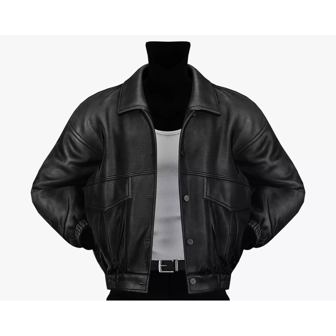 Leather Jacket 3D Model – Low Poly Game-Ready Character Clothing, FBX - View 5