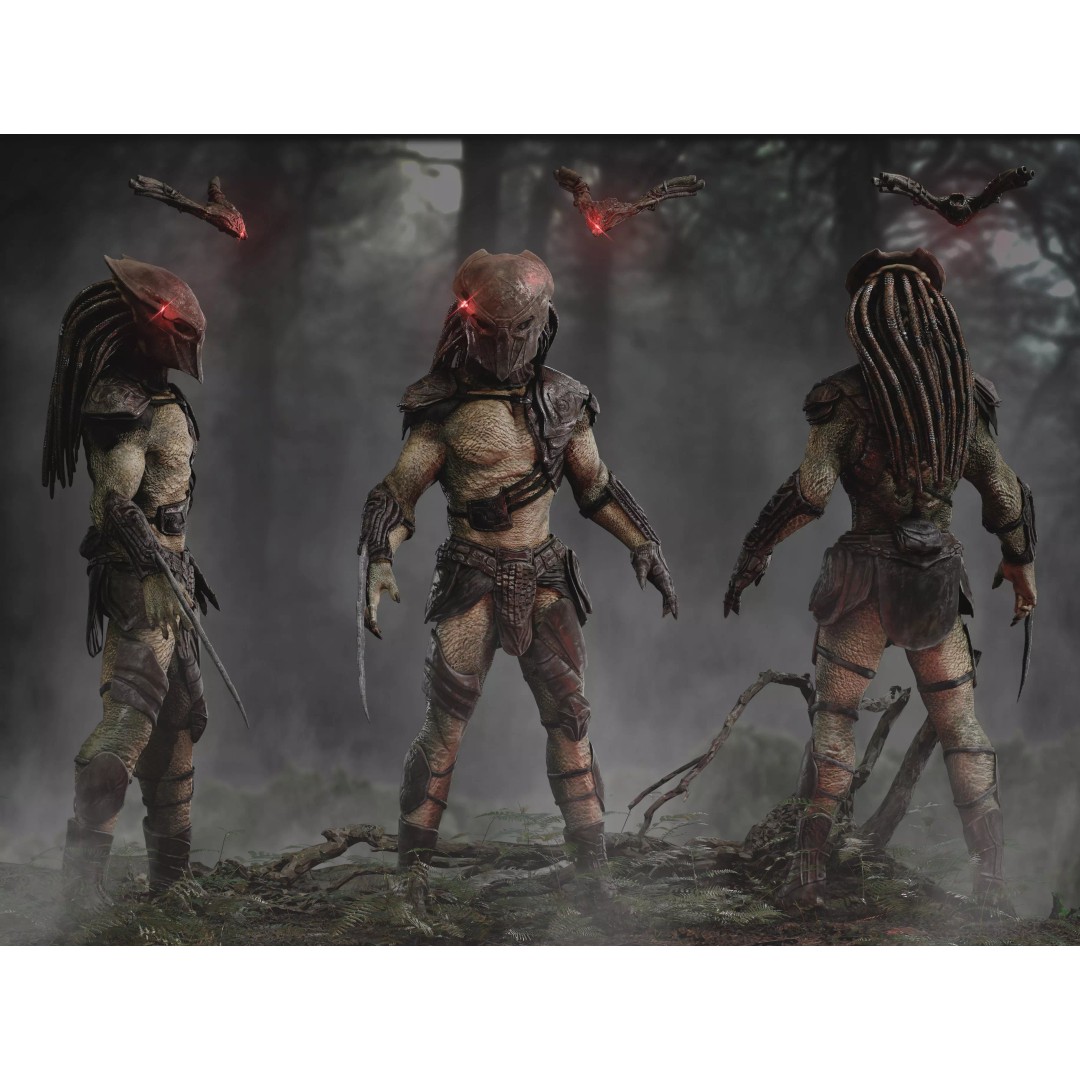 Falconer Predator 3D Model – Low Poly Rigged Character, FBX, OBJ - View 2