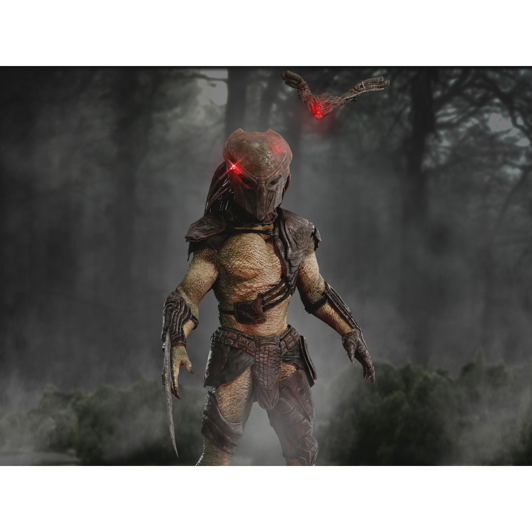 Falconer Predator 3D Model – Low Poly Rigged Character, FBX, OBJ - View 3