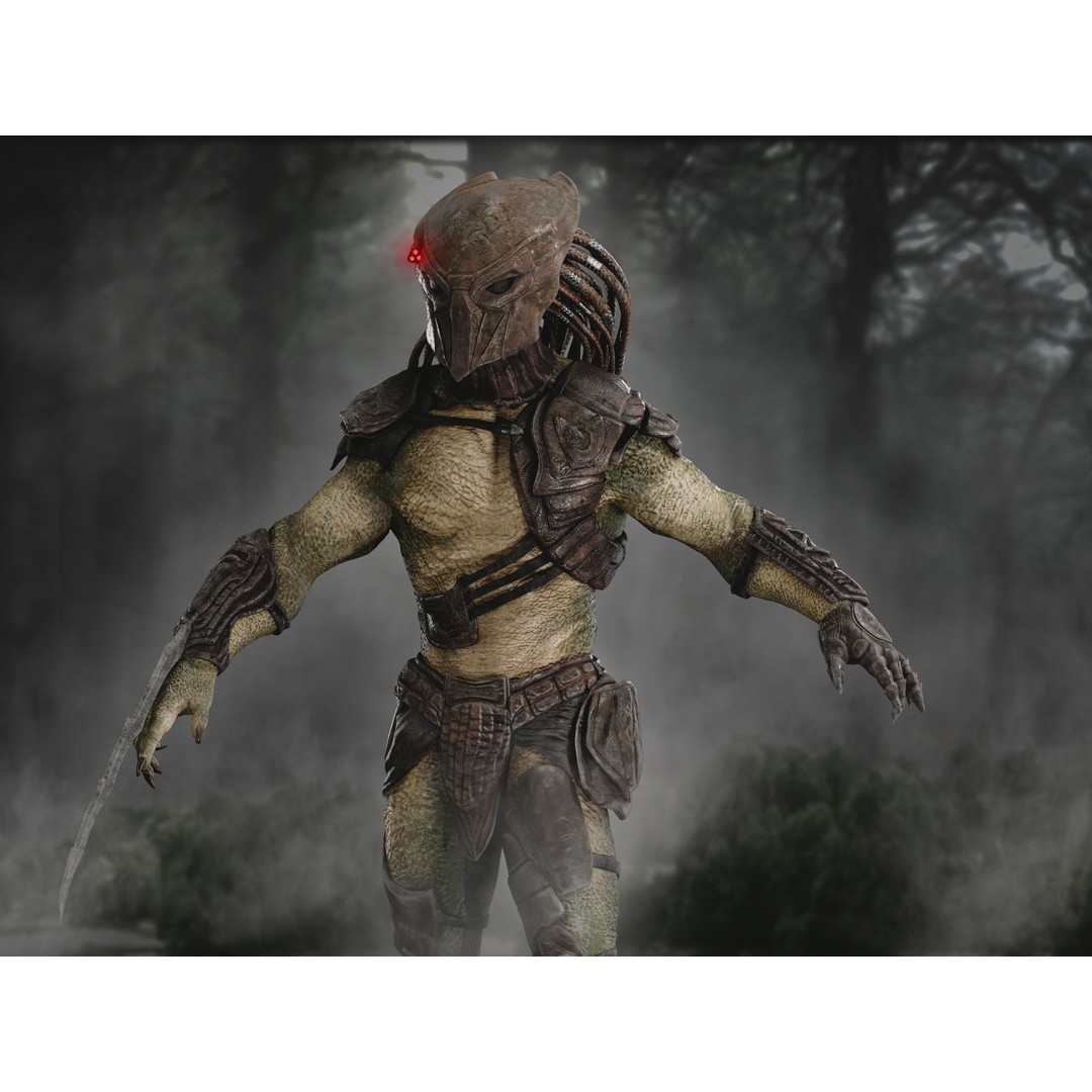 Falconer Predator 3D Model – Low Poly Rigged Character, FBX, OBJ - View 7