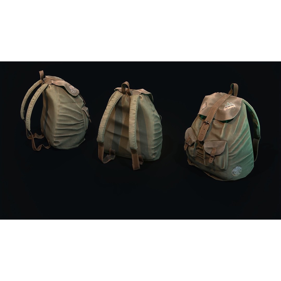 Backpack 3D Model – High Quality PBR Textures, FBX/OBJ Formats - View 7