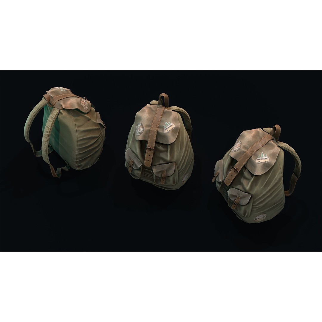 Backpack 3D Model – High Quality PBR Textures, FBX/OBJ Formats - View 8
