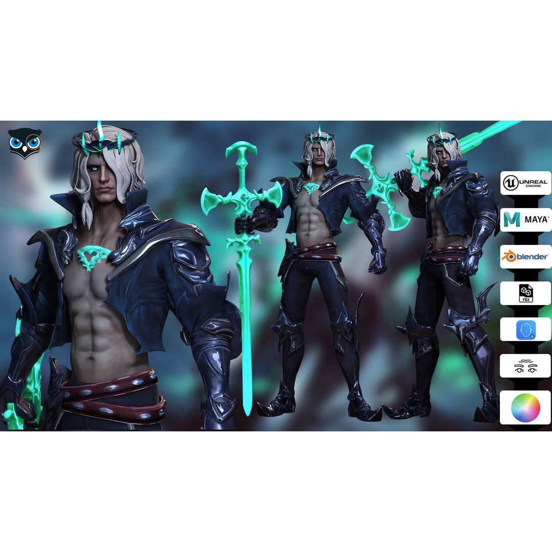 Viego 3D Model – Low Poly Game Ready Character, FBX - View 3