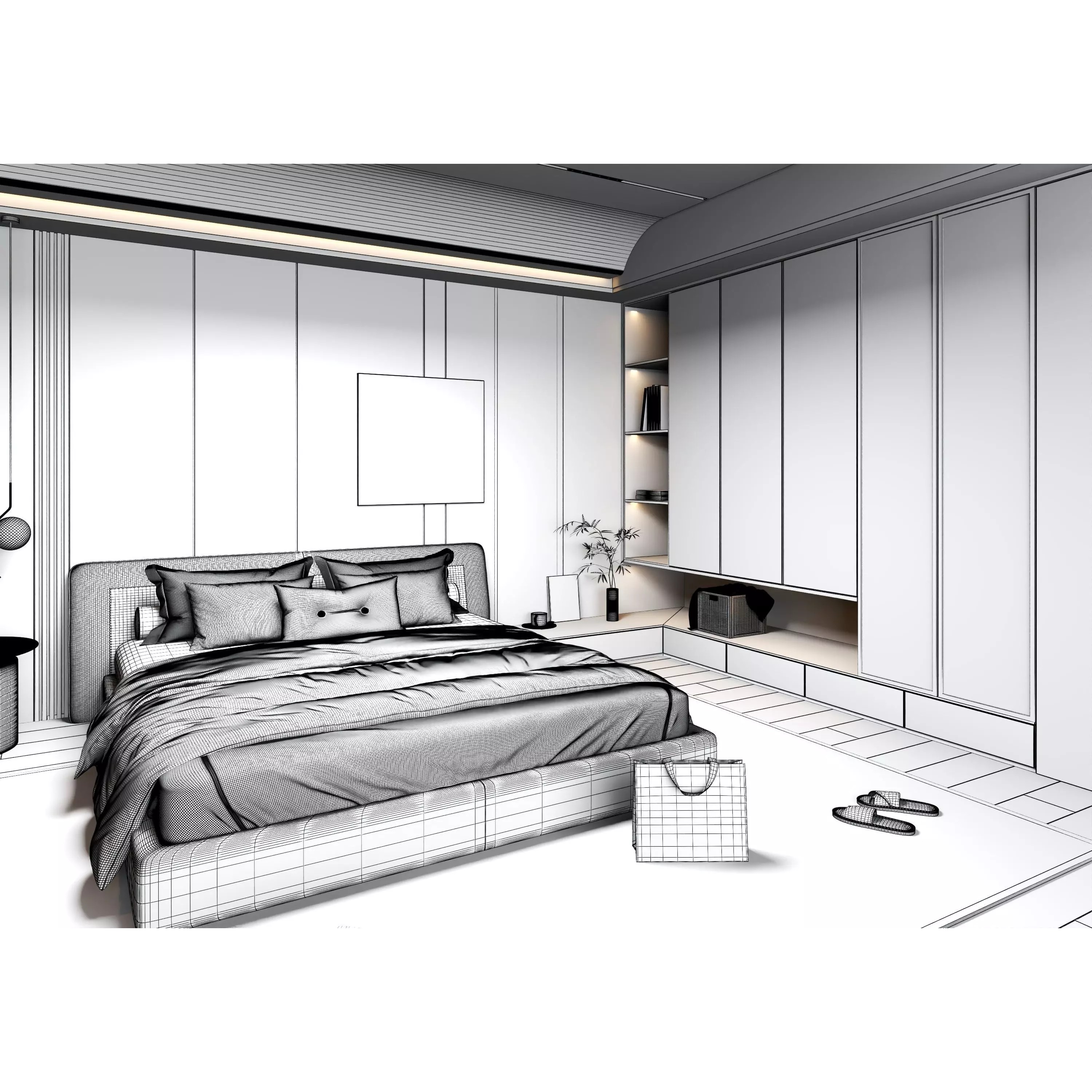 Bedroom Interior 05 - Game-Ready 3D Model