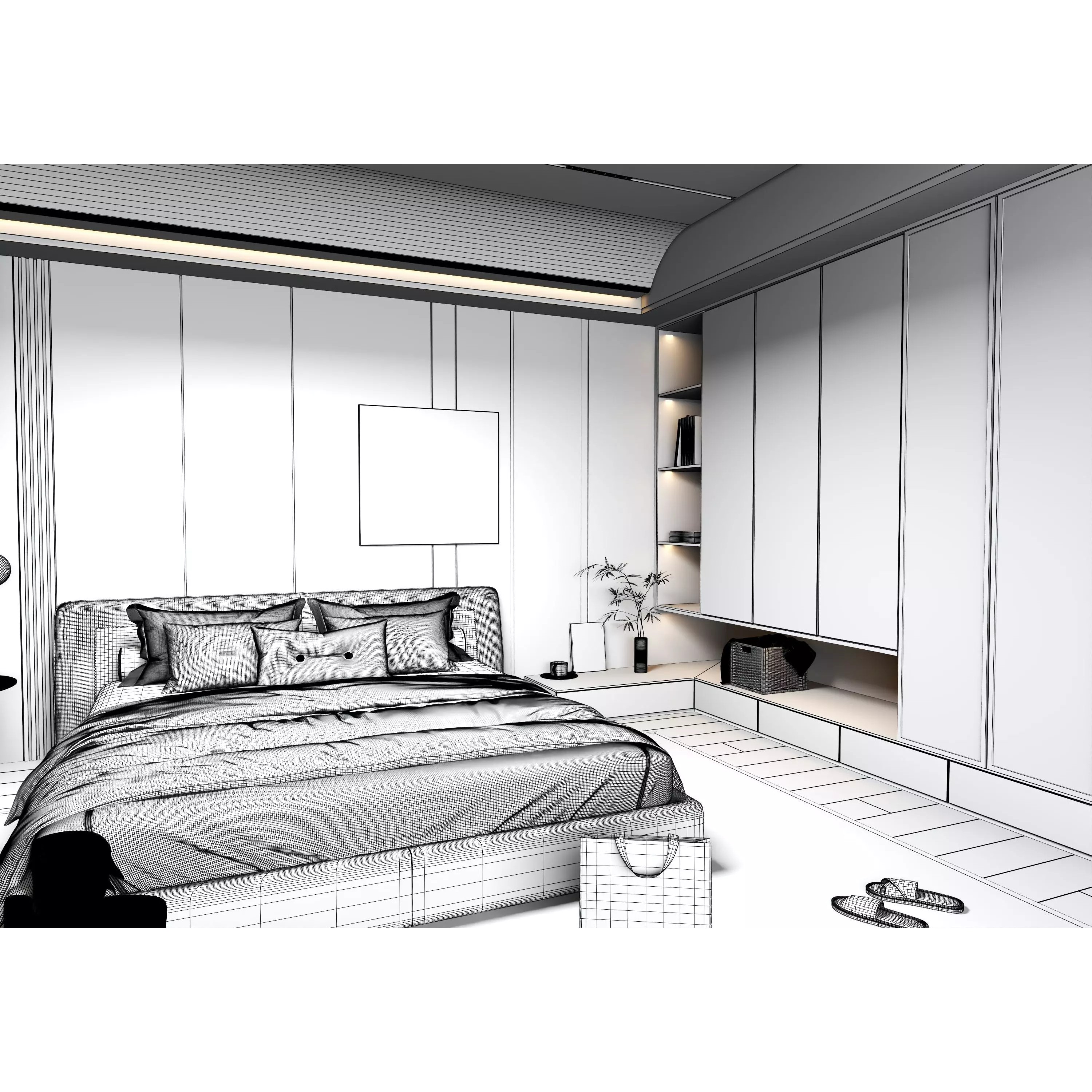 Bedroom Interior 05 - Game-Ready 3D Model - View 13
