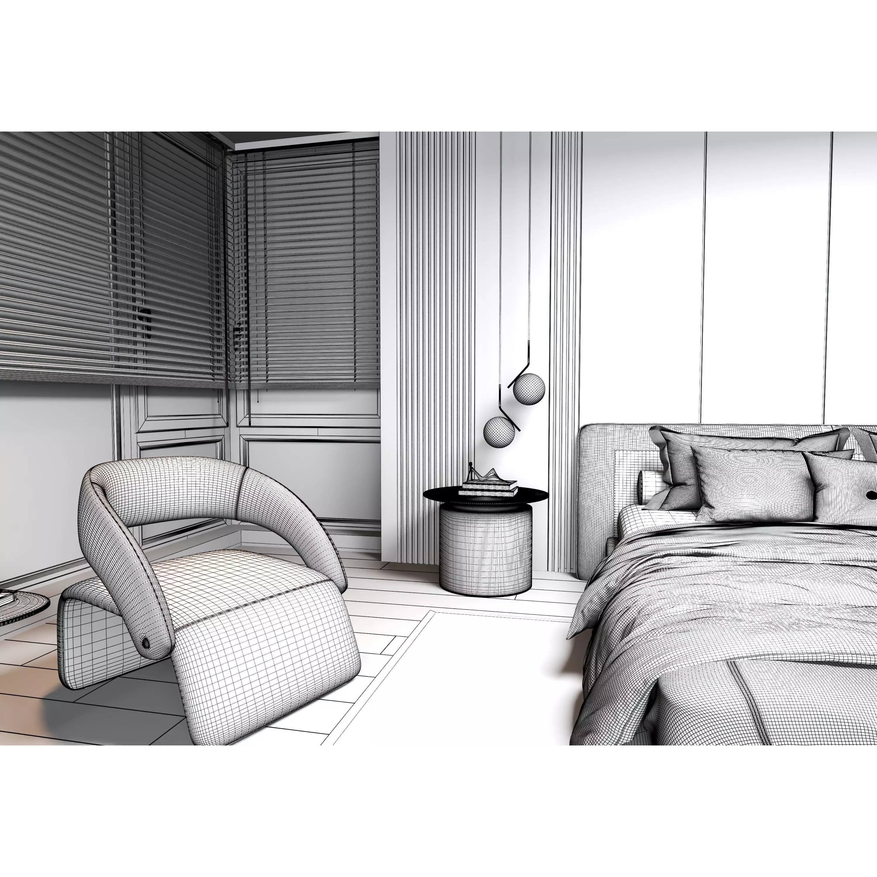 Bedroom Interior 05 - Game-Ready 3D Model - View 14