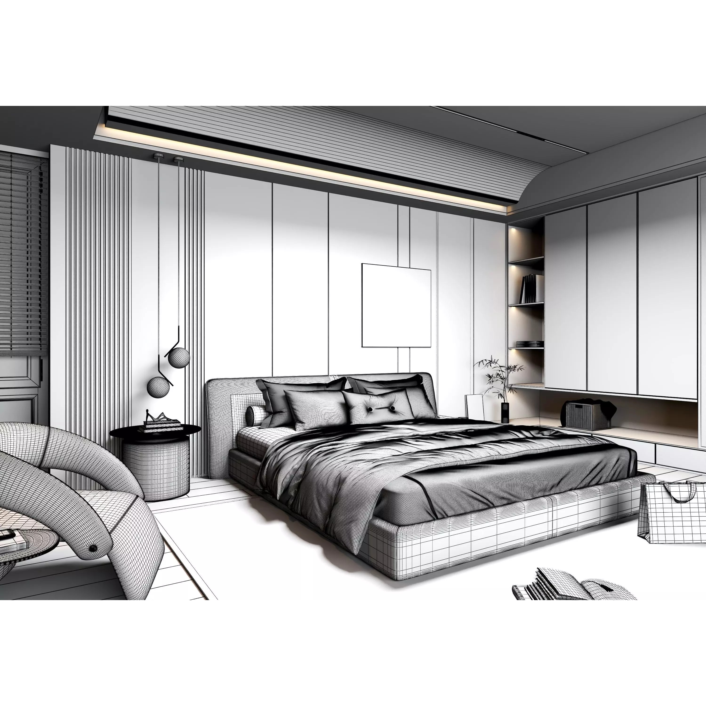 Bedroom Interior 05 - Game-Ready 3D Model - View 17