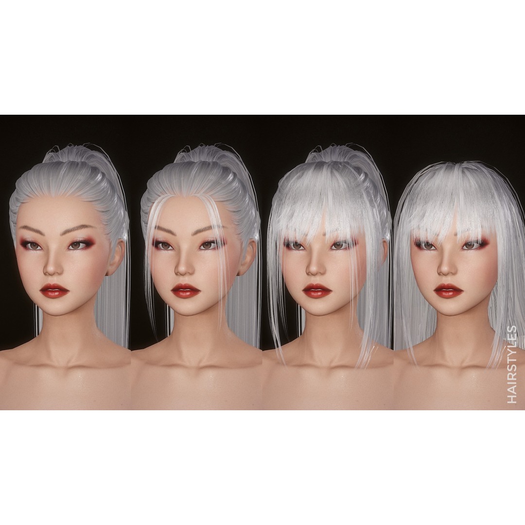 Lady With Fans 3D Model – Low Poly Rigged Character for Unity & UE5 - View 10