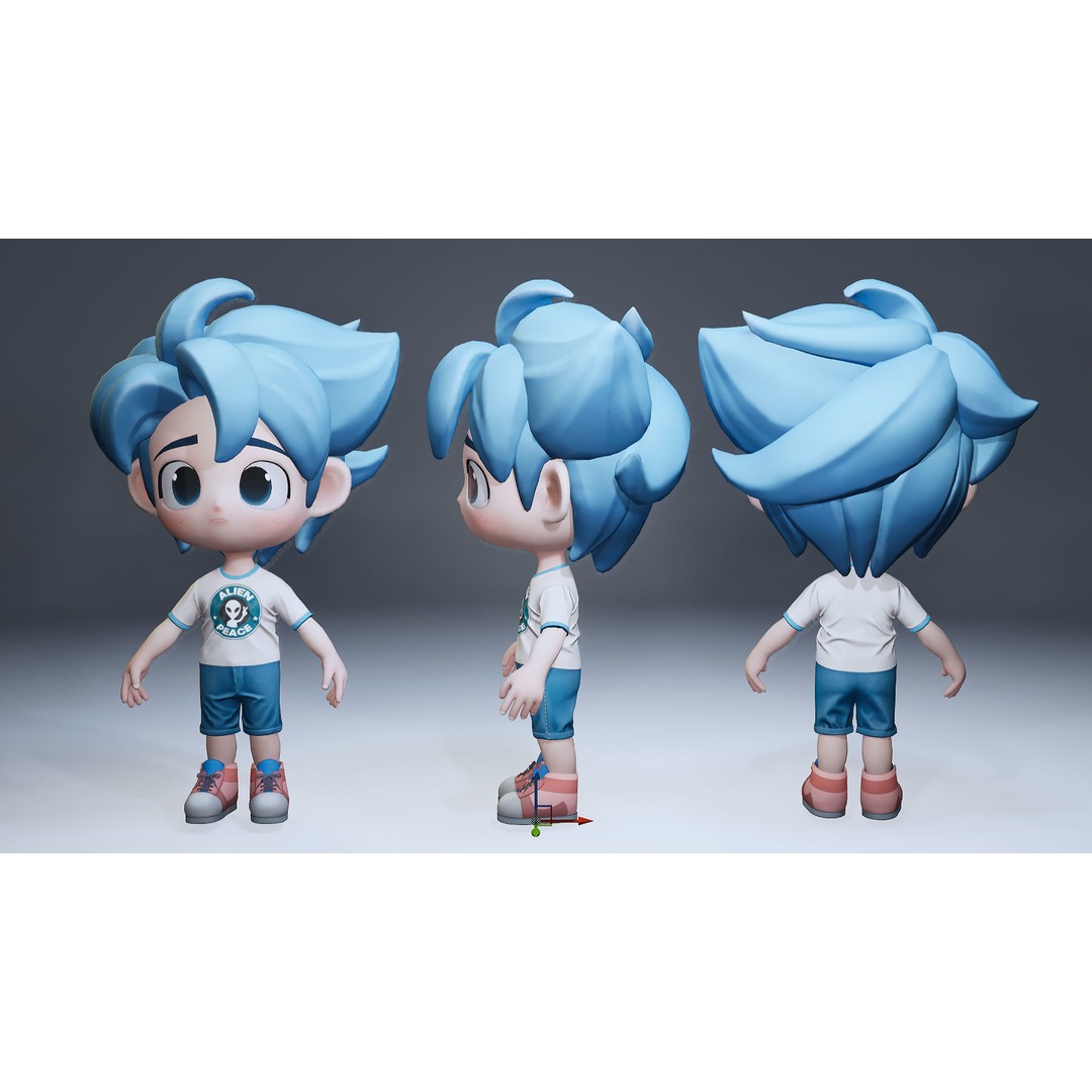 Stylized Character Tommy 3D Model – Low Poly Game Ready, FBX - View 15