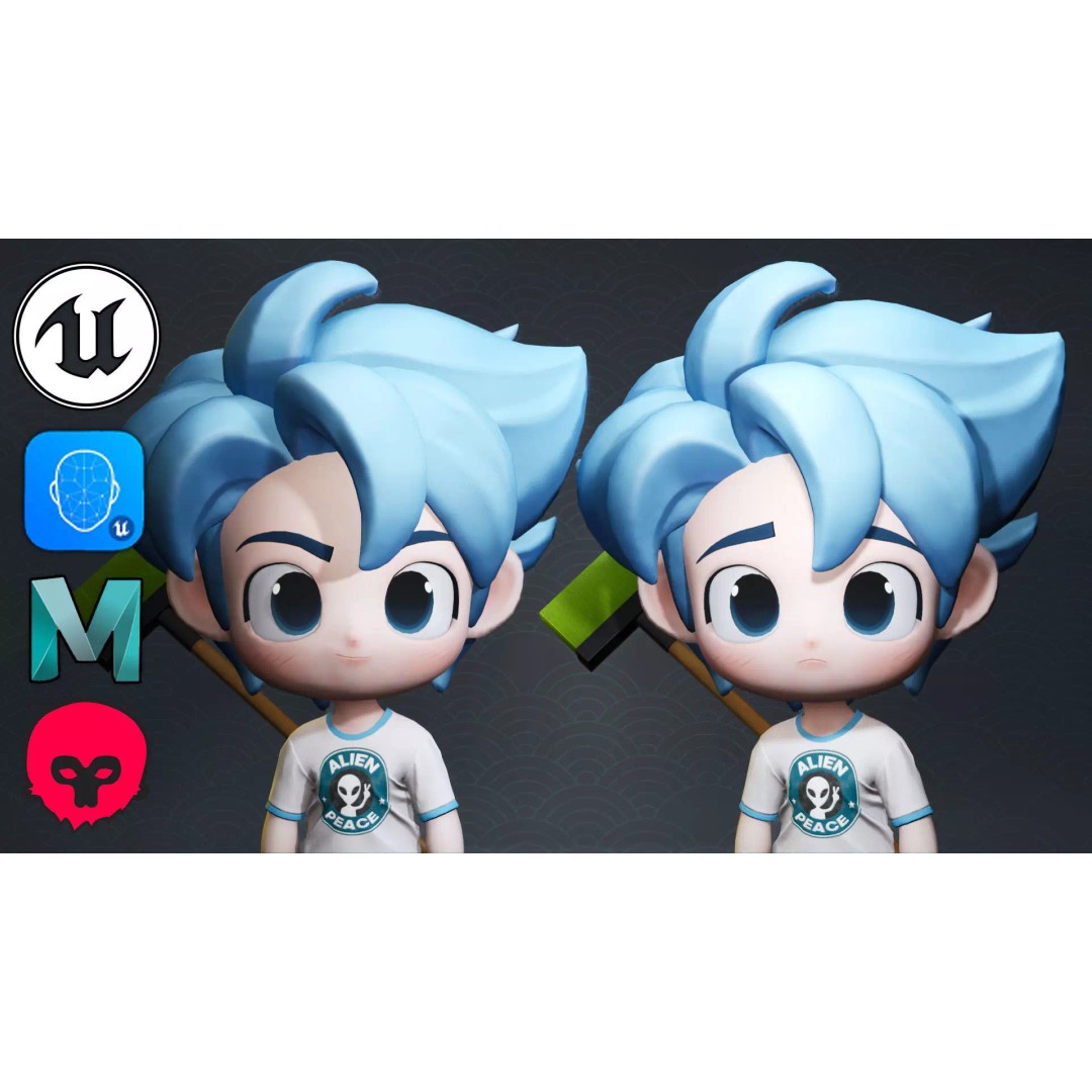 Stylized Character Tommy 3D Model – Low Poly Game Ready, FBX - View 2