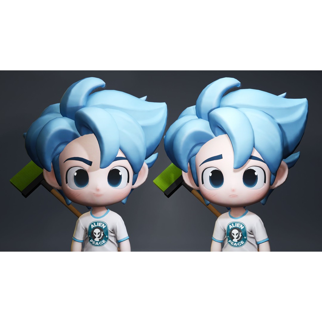 Stylized Character Tommy 3D Model – Low Poly Game Ready, FBX - View 6