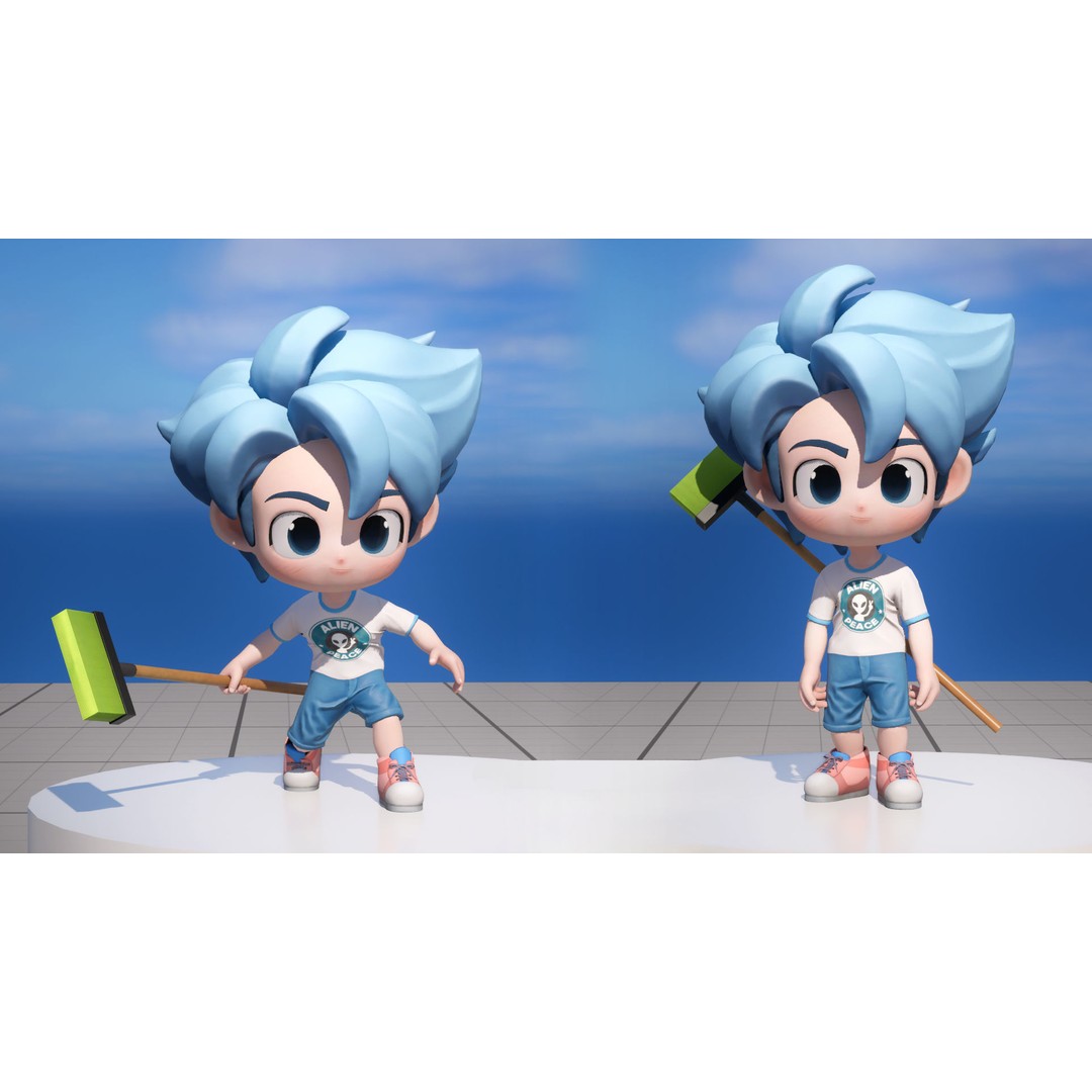 Stylized Character Tommy 3D Model – Low Poly Game Ready, FBX - View 8