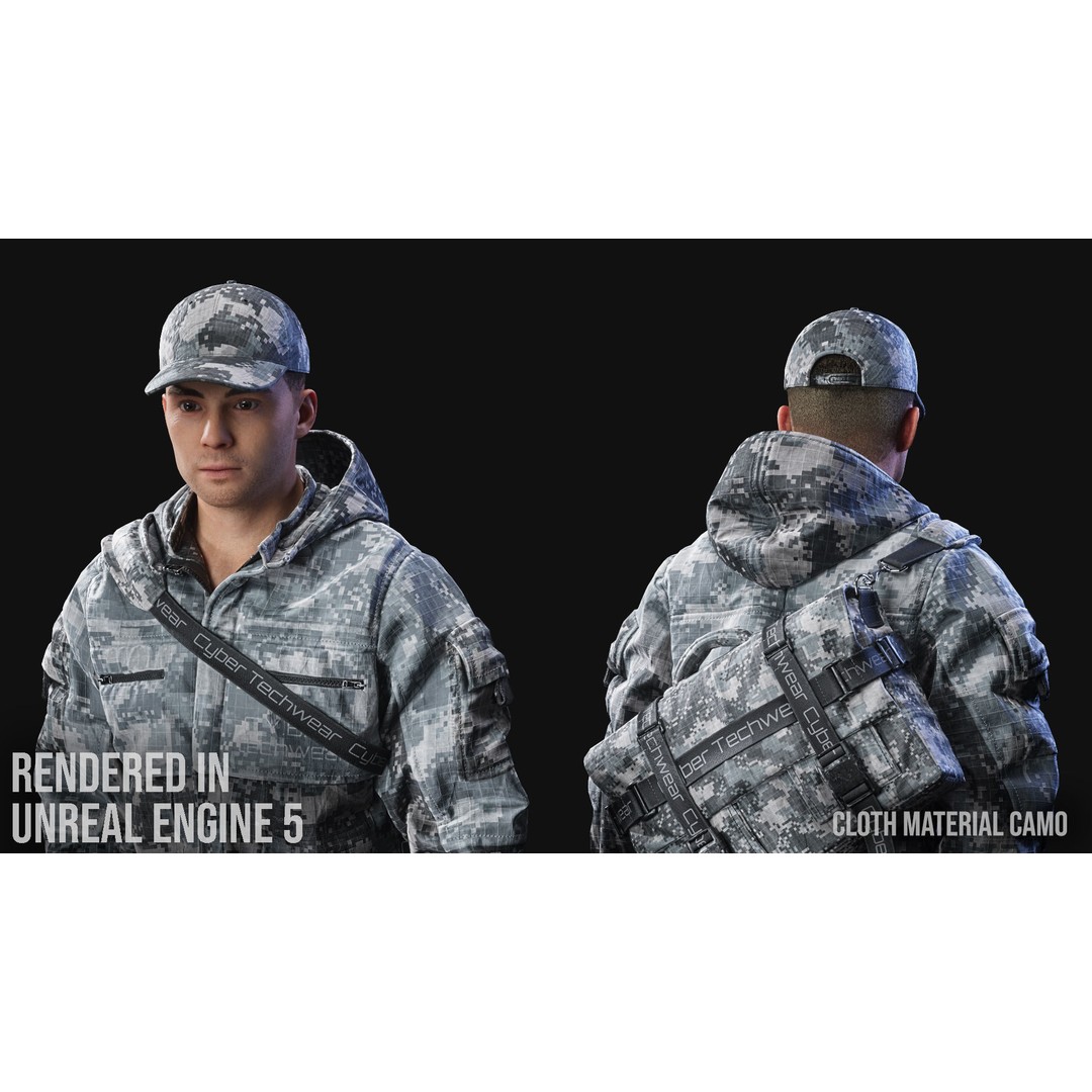 Techwear Character 3D Model – Low Poly Rigged Game Asset, FBX - View 18