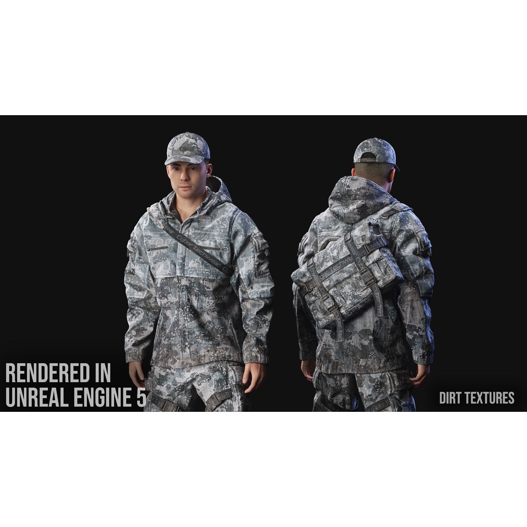 Techwear Character 3D Model – Low Poly Rigged Game Asset, FBX - View 5